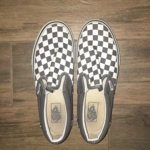 Gray Checkered Slip-On Vans